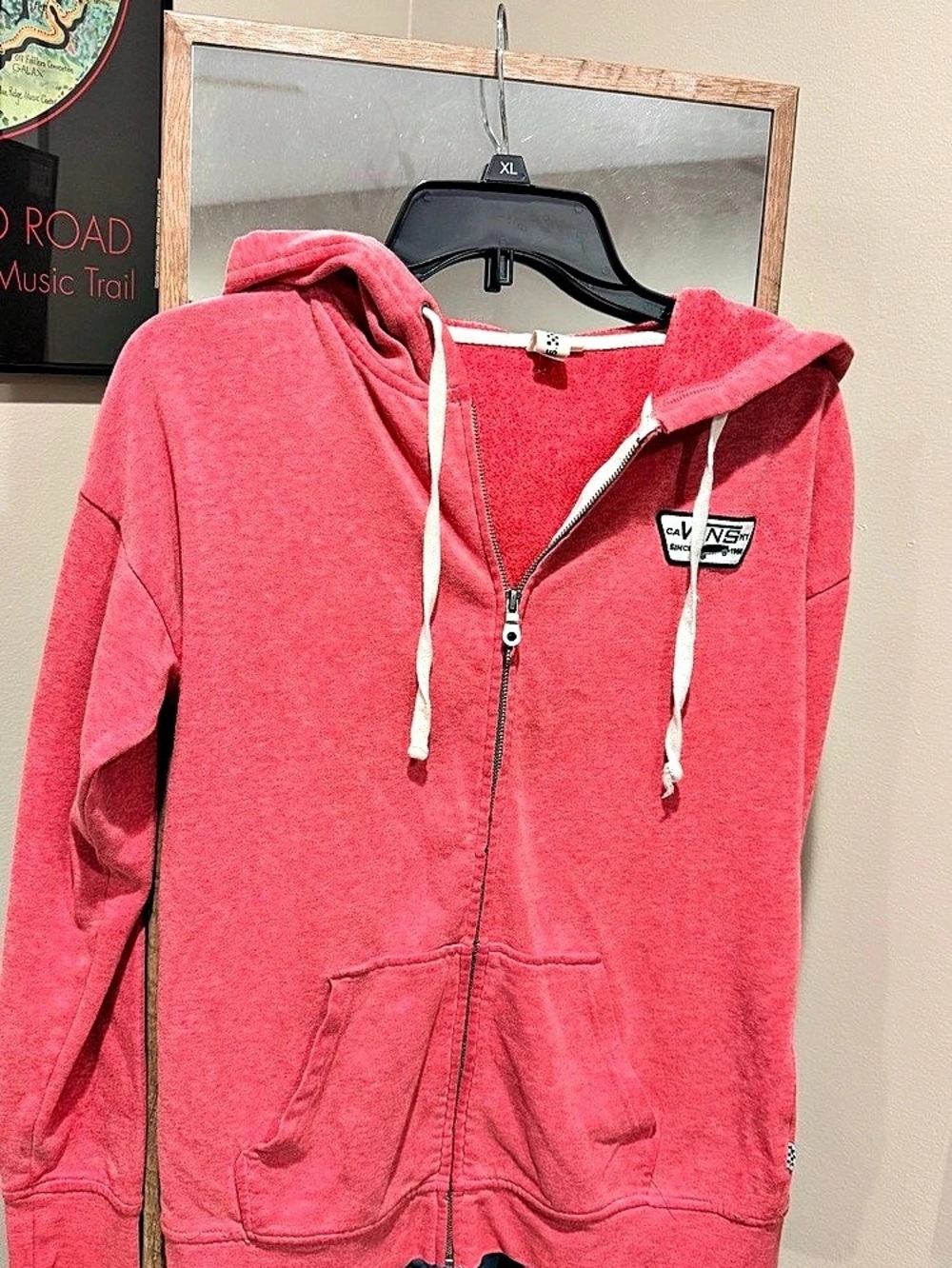 Vans Full Zip Hoodie in Pink XL